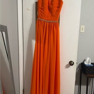 Elegant Orange Evening Gown